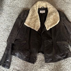 100%genuine leather laundry be shelli segal biker coat sz L